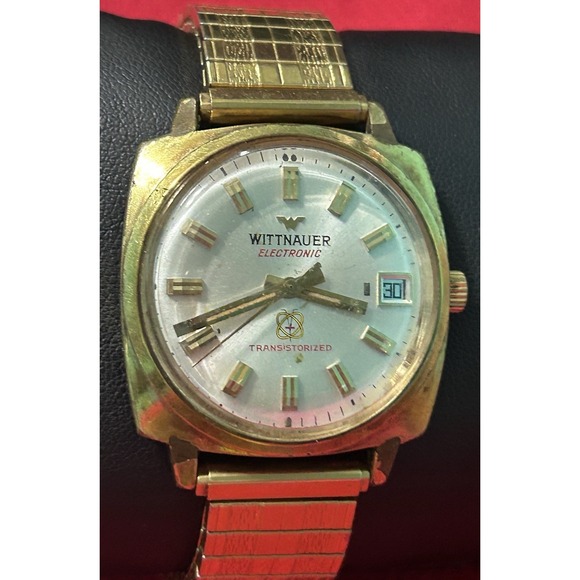 Vintage Wittnauer Swiss Electronic Transistorized  Gold Tone Mens Watch - Picture 3 of 13
